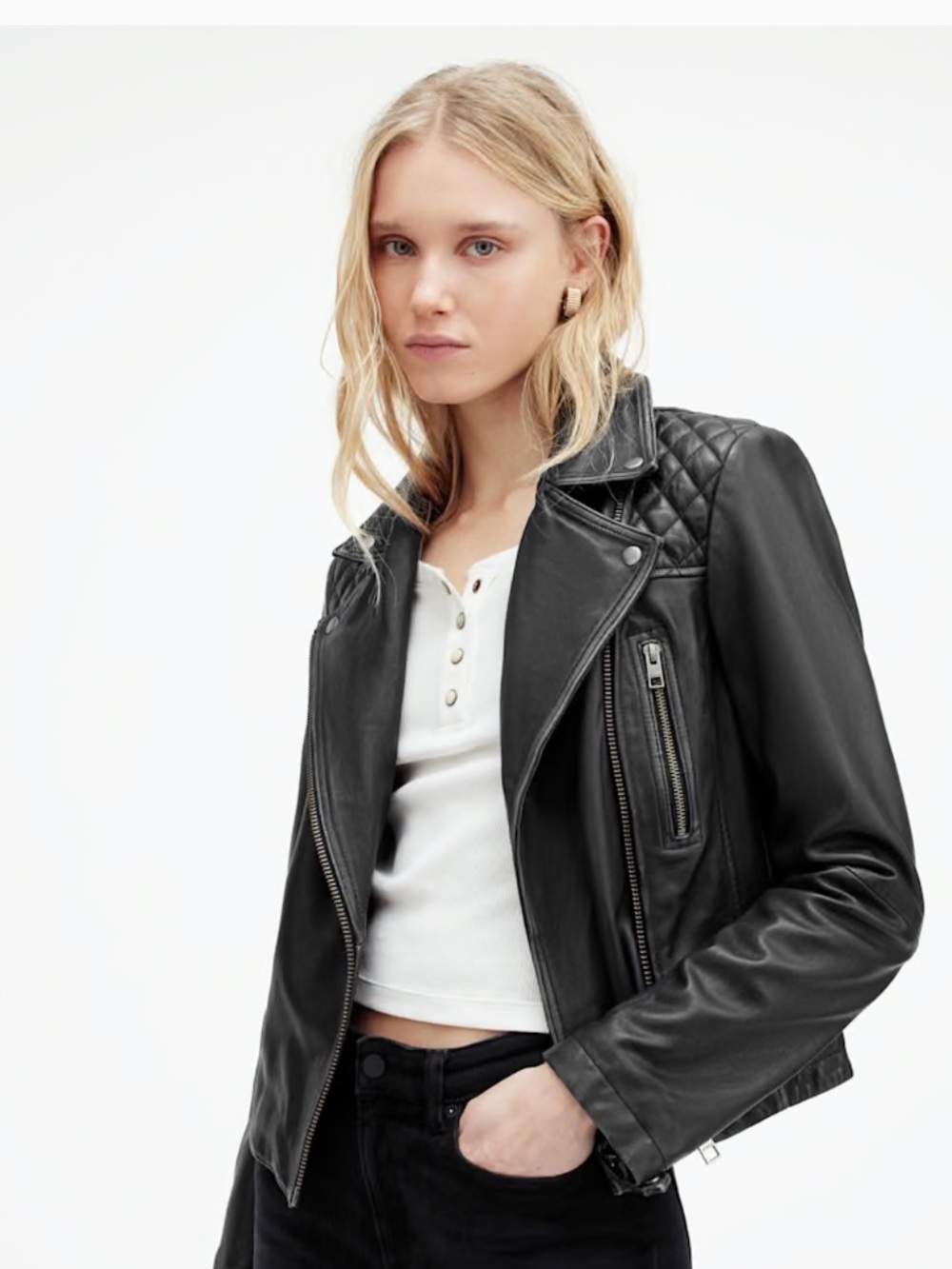 All Saints Catch Biker Leather Moto Jacket